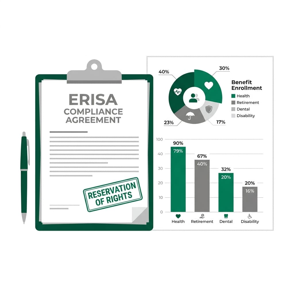 Minimalist vector art representing ERISA compliance